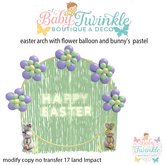 easter arch with flower balloon and bunny's  pastel