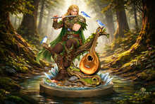 Elf Bard Musician Fantasy Statue
