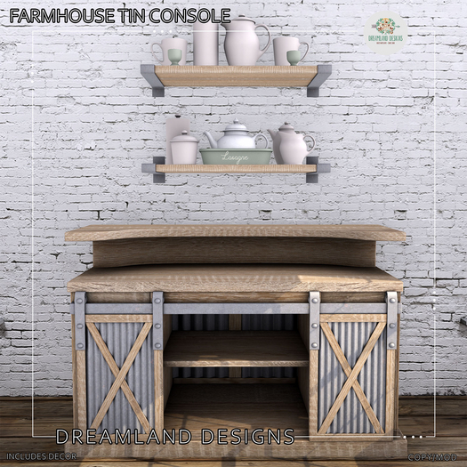 DD Farmhouse Tin Console Set