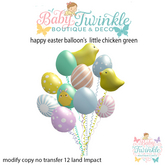 Happy easter balloon's  little chicken green