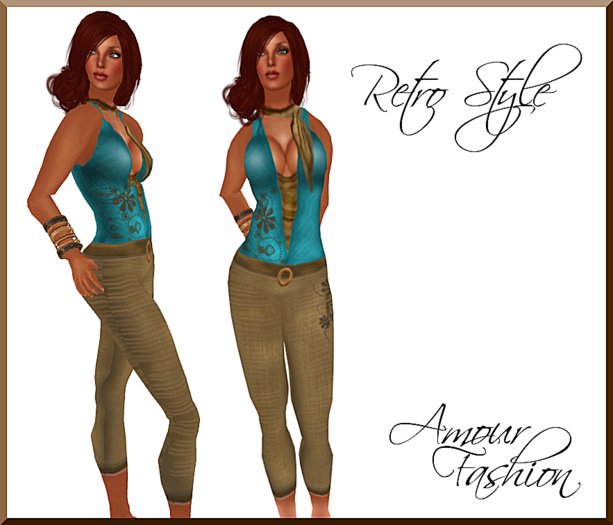 ✦ CLEARANCE SALE ✦ Amour Fashion - Retro Style Outfit - Cyan