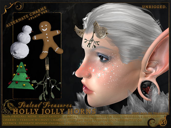Tealeaf Treasures - Holly Jolly Horns LIGHT