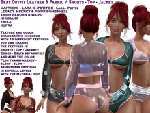 Sexy Outfit Leather & Fabric / Shorts - Top - Jacket (ADD)