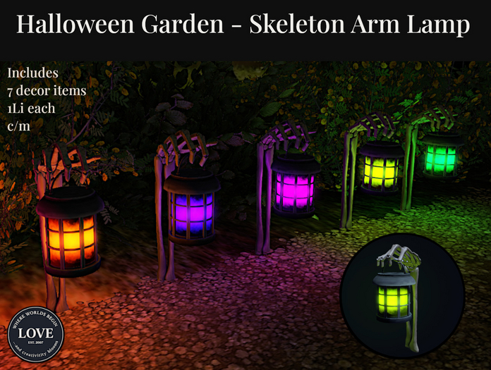 LOVE - HALLOWEEN GARDEN - SKELETON ARM LAMP SET 