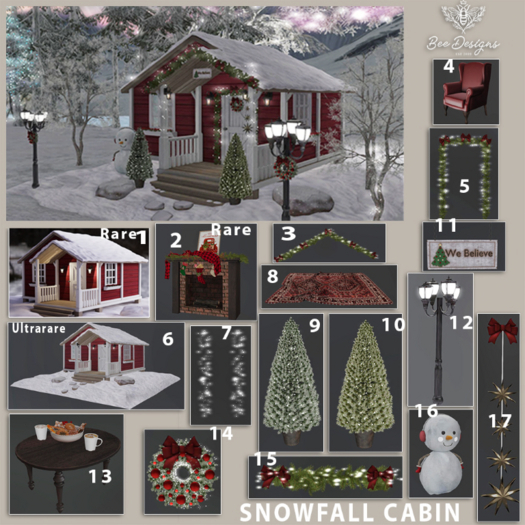 12 Bee Designs Snowfall Cabin