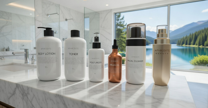 <Aphrodite> Bath essentials stand alone bottles