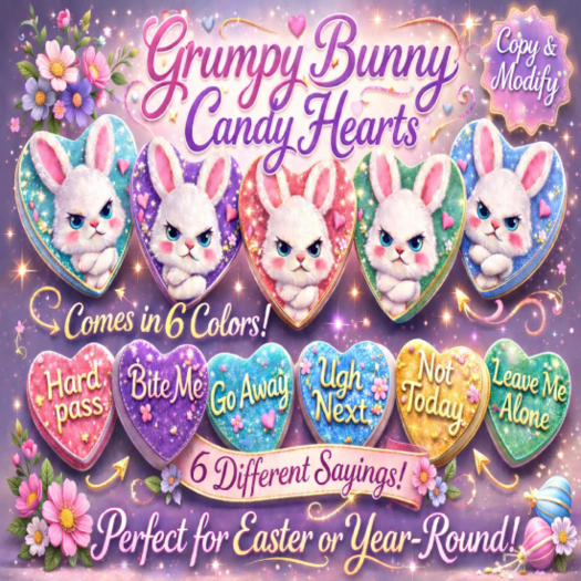 RB2 Grumpy Bunny Candy Hearts