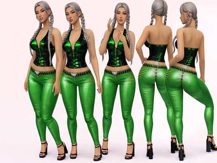 Latex Green Outfit