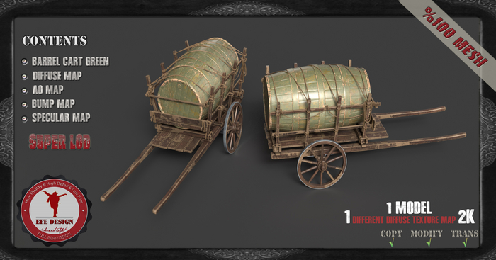 (Efe Design) Barrel Cart Green Full Perm
