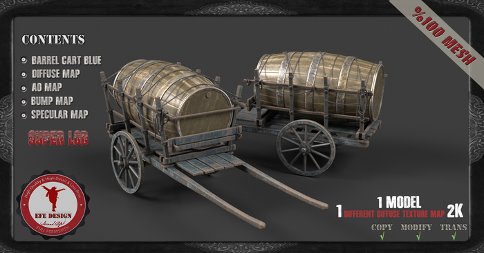 (Efe Design) Barrel Cart Blue Full Perm