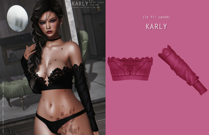 {le fil cassé} Karly Laced Top Strawberry