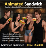 Animated Sandwich – Realistic Handheld Food with Eating Animation | Copy Only