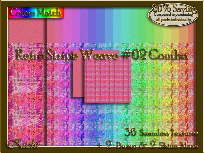 Retro Stripe Weave #02 COMBO Texture Bundle