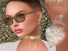 Trills Heart earrings  florentine gold, 10 textures