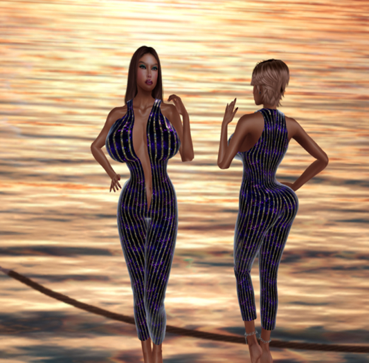 KOKO'S CLOSET PURPLE/GOLD JUMPSUIT