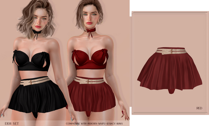 -LAL-Elor Skirt   [ RED ]