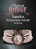 POISON ROUGE Xandra Victorian Chocker Pink/Gold