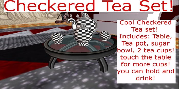 checkered tea set