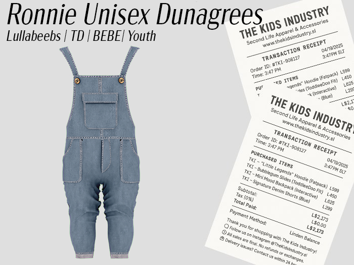 TKI - Ronnie Washed Denim Dunagrees