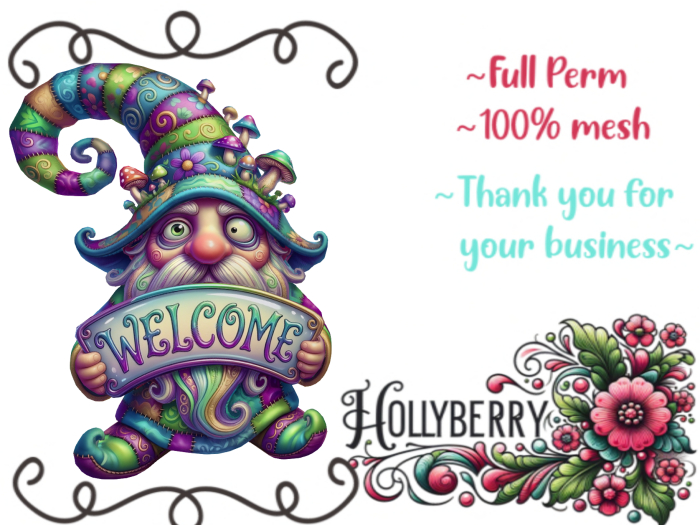 HB: Whimsy Welcome Gnome Statue FuLL PERM