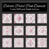 *Wallflowers* Delicate Pastel Pink Damask