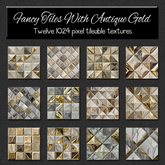 *Wallflowers* Fancy Tiles With Antique Gold