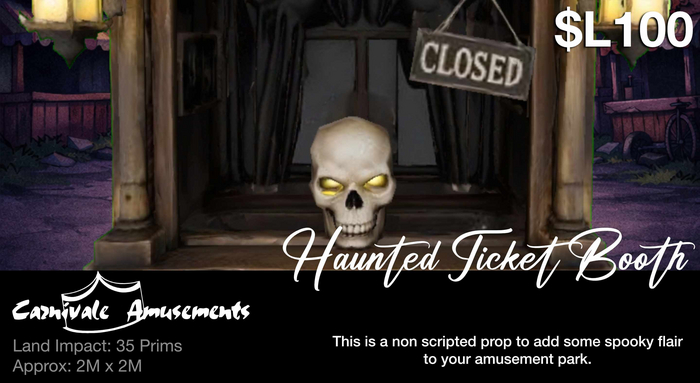 Haunted Ticket Booth - Unscripted Prop Only For Decoration
