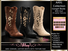 *BSASSY* AA91 COWGIRL BOOTS WITH HUD