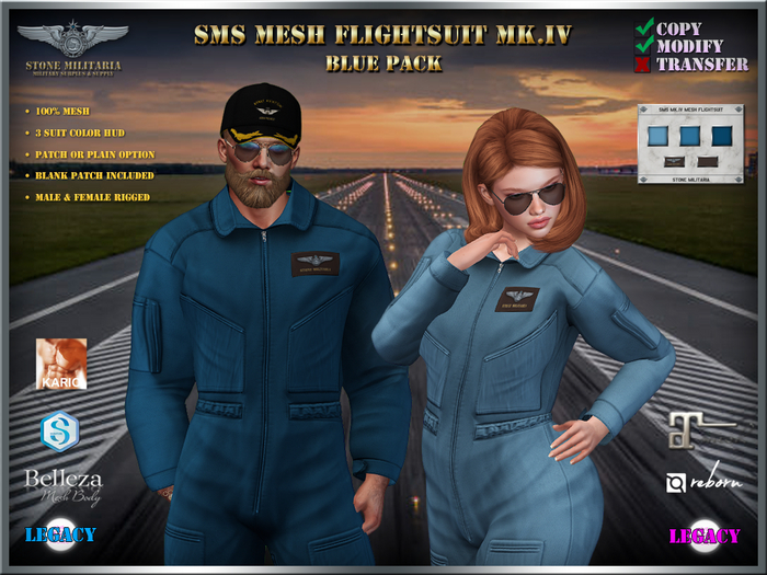 SMS Mk.IV Mesh Flightsuit - BLUE Pack