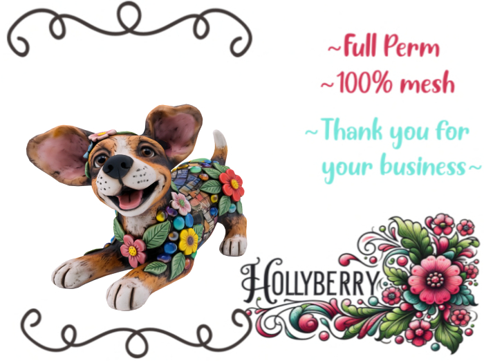 HB: Whimsy Floral Mosaic Dog FuLL PERM