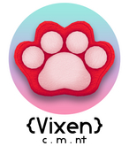 {Vixen} - Kitty Beans Throw Pillow - { #01 Pomegranate }