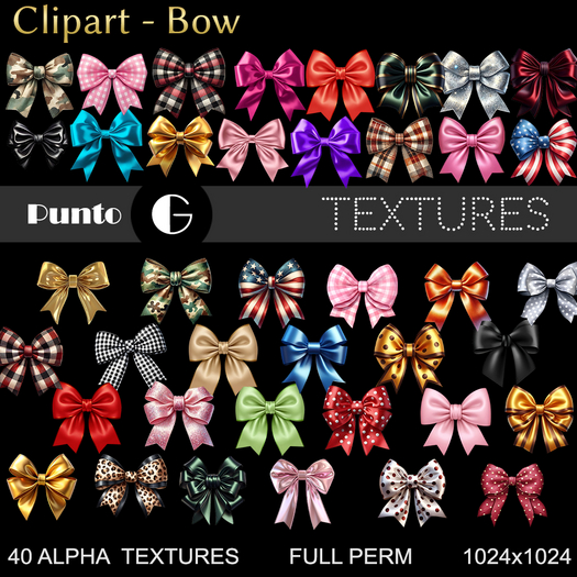 Second Life Marketplace - Full Perm Textures - Clipart Bow