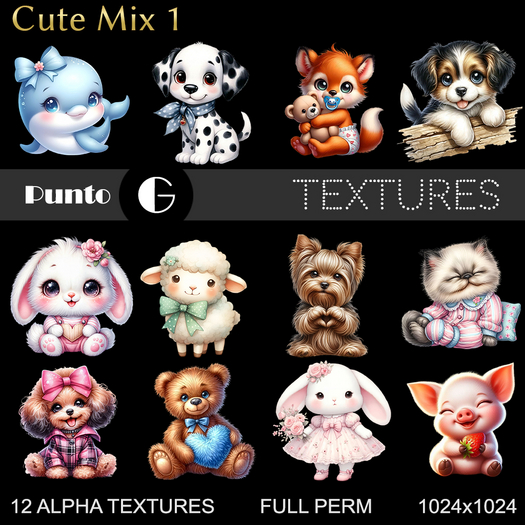 Full Perm Textures - Cute Mix 1
