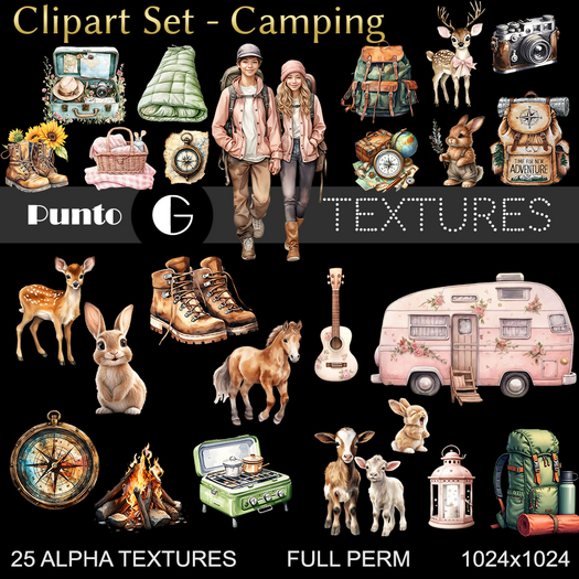 Full Perm Textures - Clipart Set Camping