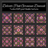 *Wallflowers* Delicate Pink Geranium Damask