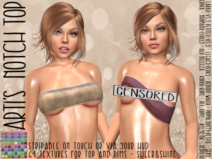 [ARTi'S] Notch Top (64 textures - stripable - sheer)