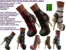 Ankle boots with spike studs and metal heels   (ADD)