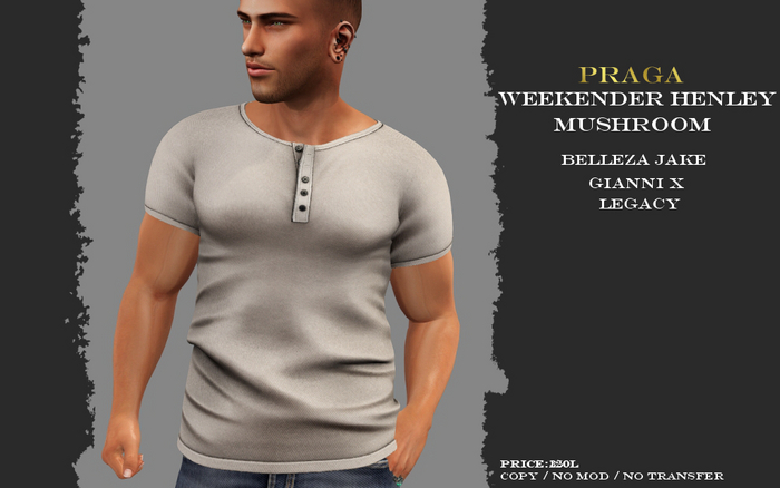 Praga Weekender Henley - Mushroom
