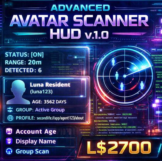 Second Life Marketplace - Advanced Avatar Scanner HUD v1.0 – Full ...