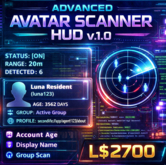 Advanced Avatar Scanner HUD v1.0 – Full Permission Second Life Avatar Detection, Account Age & Profile Scanner