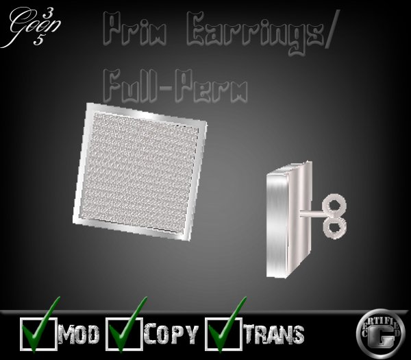 Realistic Diamond Prim Earrings- Full Perm