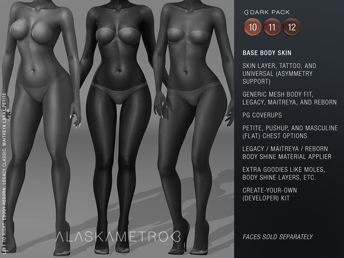 DEMO Base body 2K BOM skins - Dark pack (3 tones)