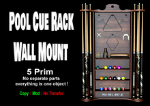 Pool Cue Rack Wall Mount  5 Prim