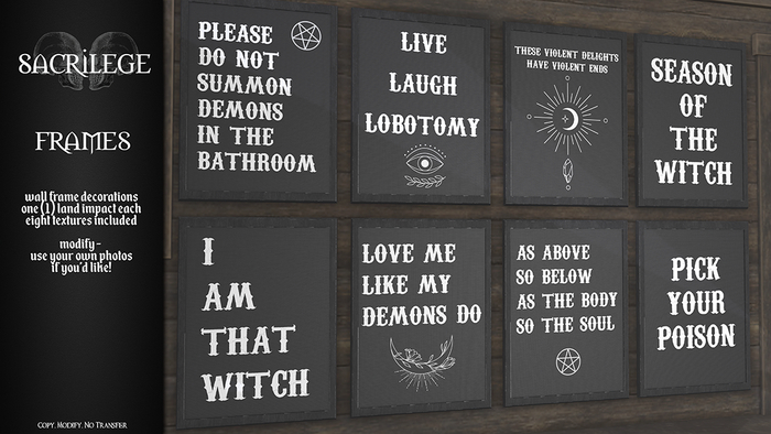 sacrilege . frames [add]