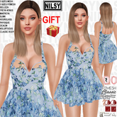 GIFT,FLOWER BEADED CHIFFON DRESS