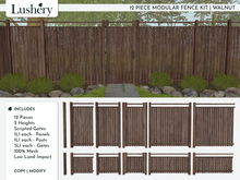 [LUSHERY] 12 Piece Modular Fence Kit - WALNUT