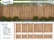 [LUSHERY] 12 Piece Modular Fence Kit - CEDAR