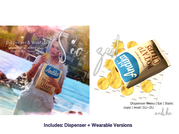 ADD/andika{Sea Zest}Poteto Chips Dispenser&Wearables set