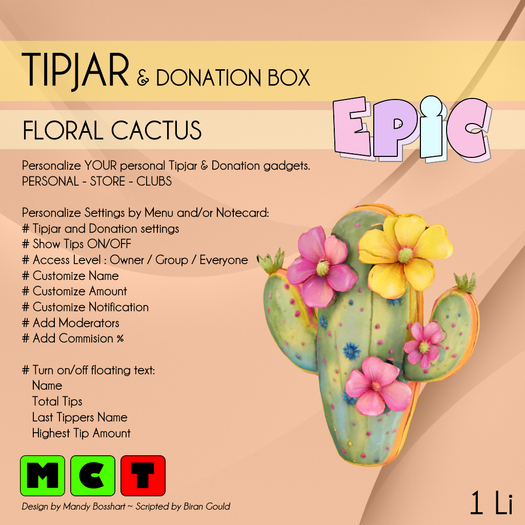 [EPIC TipJar] Floral Cactus (ADD ME)