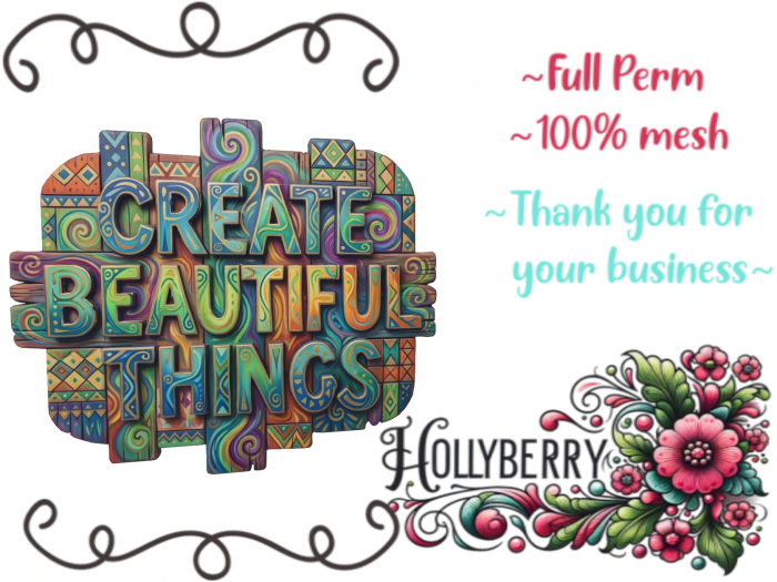 HB: Create Beautiful Things  Wall Decor FuLL PERM